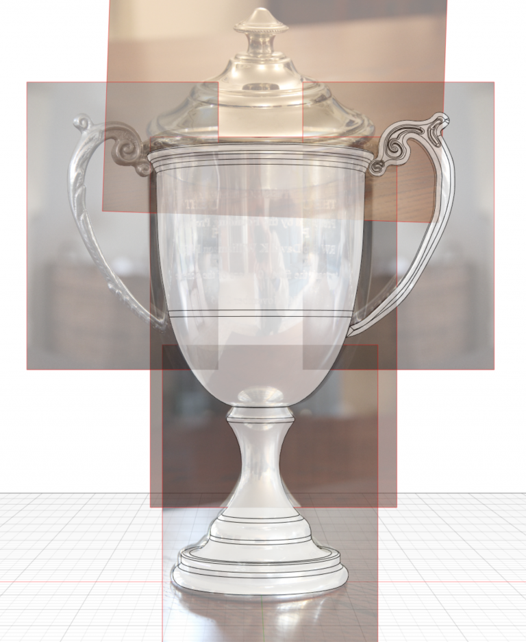 Overlaying the images of the cup